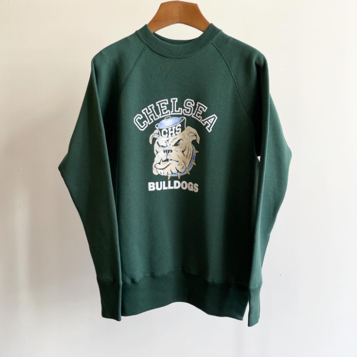 Warehouse Flocking Print “Bulldogs” Sweatshirts Green