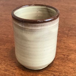Tender &amp; Co. Round Bottom Beaker Clear Glazed White Slipped Red Clay
