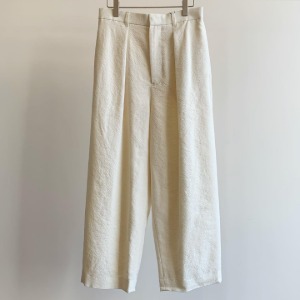 Phlannel Arles Wool Linen Wide Cropped Trousers White (Women)