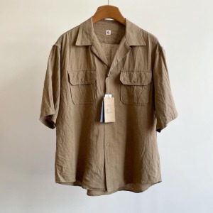 Kaptain Sunshine Open Collar SS Shirt Khaki➕ SALE