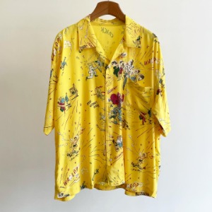 Porter Classic Aloha Shirt “The Misfit Spies” Yellow