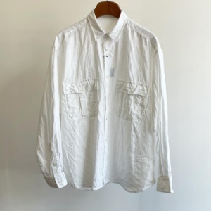Porter Classic Roll Up Linen Shirt (French Linen) White