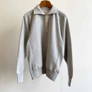 Warehouse Reverse Weave Half Zip Sweatshirt Plain Grey