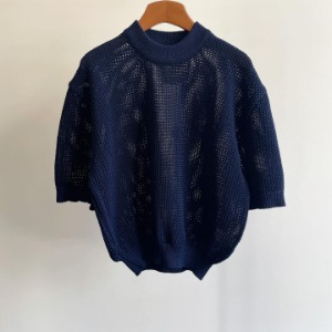 Le 17 Septembre Homme / 917 Waffle Half Sleeve Top Navy