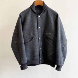 Raversey New Wool Varsity Jacket Grey