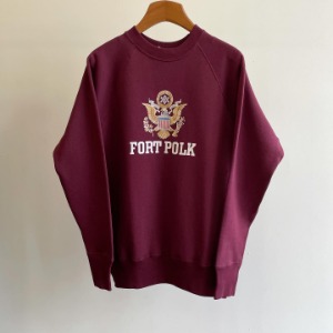 Warehouse Flocking Print “Fort Polk” Sweatshirts Bordeaux