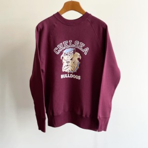 Warehouse Flocking Print “Bulldogs” Sweatshirts Bordeaux