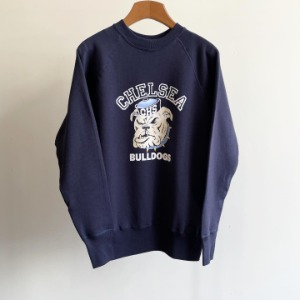 Warehouse Flocking Print “Bulldogs” Sweatshirts Navy