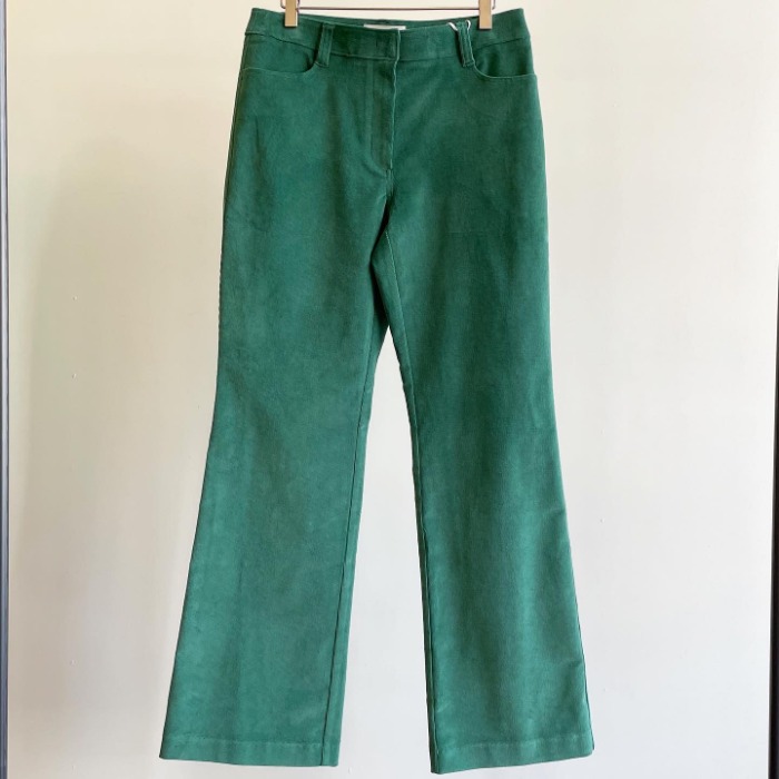 Amomento Corduroy Flared Pants Green (Women) 