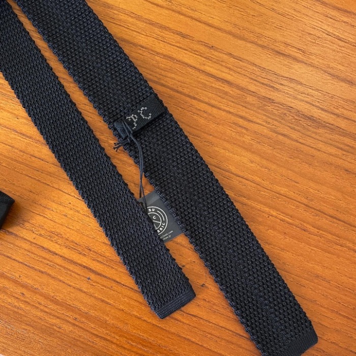 Porter Classic Classic Silk Knit Tie Black