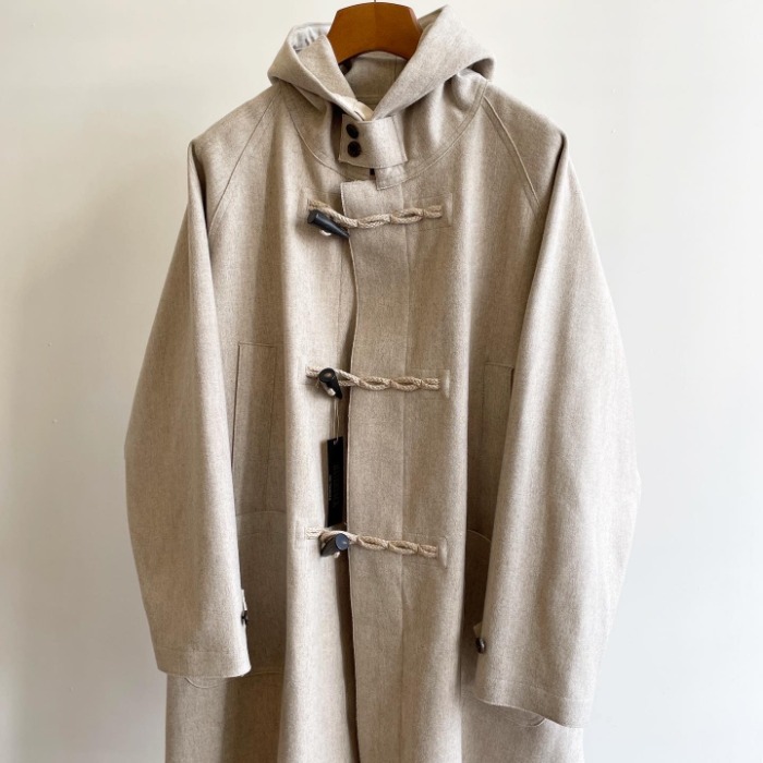 Haversack Vintage Melton Wool Hooded Duffle Coat Top Beige