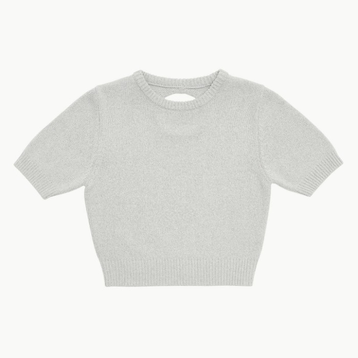 Amomento Back Cut-out Pullover Grey