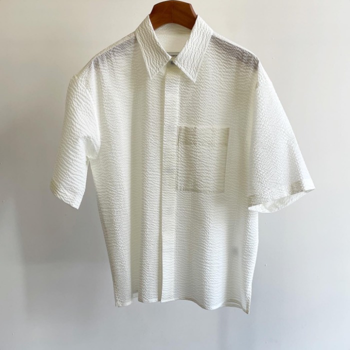 Le 17 Septembre Homme / 917 Seersucker Pocket Shirt White