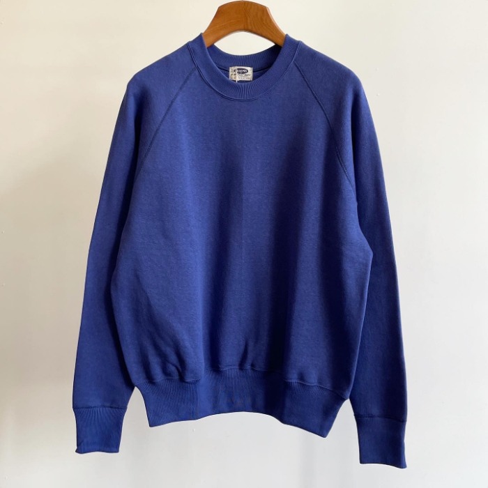 DENIME 4-Needle Raglan Crewneck Sweatshirt Blue