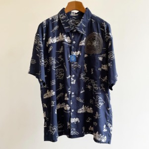 Porter Classic “Navy Blue Hawaii” Aloha Shirt Navy