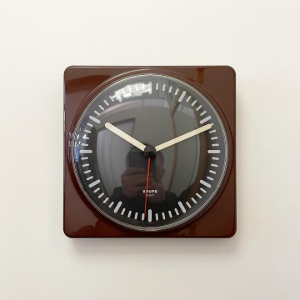 1980 KRUPS Wall Clock Germany Modernist Pop Art Chocolate Brown