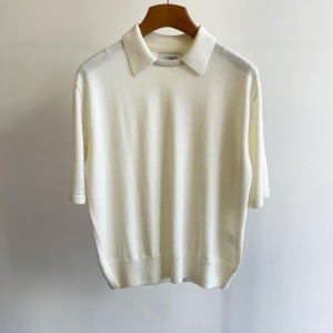 Le 17 Septembre Homme / 917 Wool Blend Round Neck Collar Knit Top Ivory