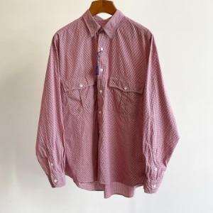 Porter Classic Roll Up New Gingham Check Shirt Red