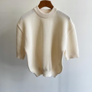 Le 17 Septembre Homme / 917 Waffle Half Sleeve Top Ivory
