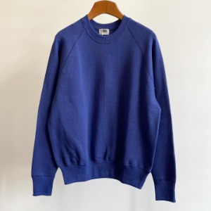 DENIME 4-Needle Raglan Crewneck Sweatshirt Blue