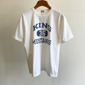 Whitesville Printed Tubular T-shirt “King Mustangs” Off White