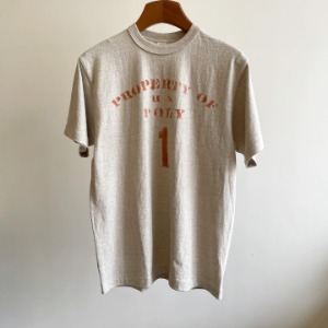 Warehouse Printed T-shirt “Property of H S Poly” Oatmeal