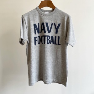 Warehouse 88/12 Mock Crew Neck T-shirt “Navy Football” Grey