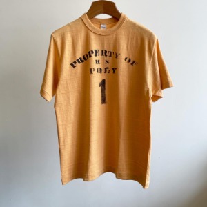 Warehouse Printed T-shirt “Property of H S Poly” Orange